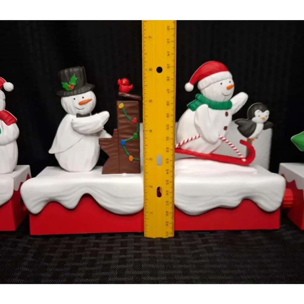 Hallmark 2018 Snow Many Memories Snowman Set of 4 w/Music & Motion Tested *VIDEO